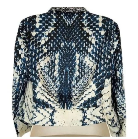 INC Silk Snake Open Front Drape Lightweight Jacket large - Picture 3 of 5